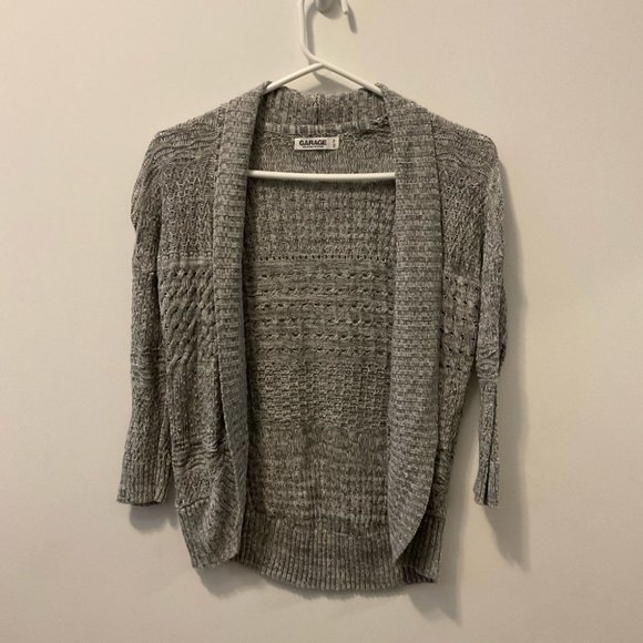 Garage Open Front  Gray Knit Cardigan - Picture 2 of 5